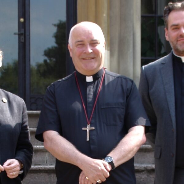 The Revd Canon Dr Flora Winfield, next Bishop of Selby; Archbishop of York Stephen Cottrell; the Revd Barry Hill, next Bishop of Whitby.