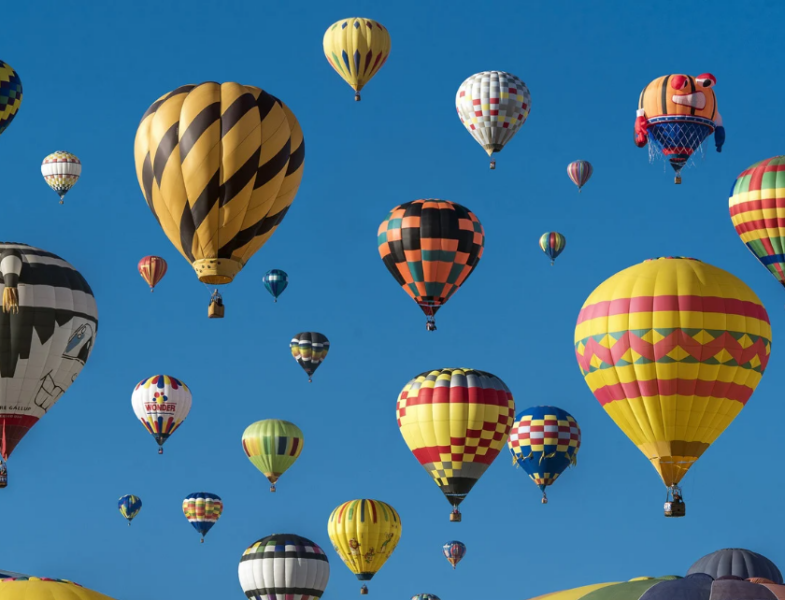 hot air balloons in the sky