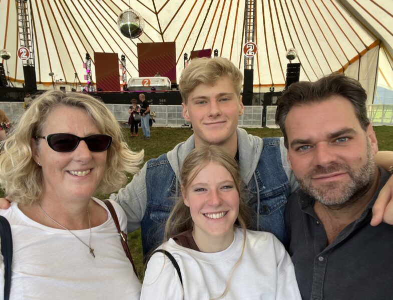 family at a festival