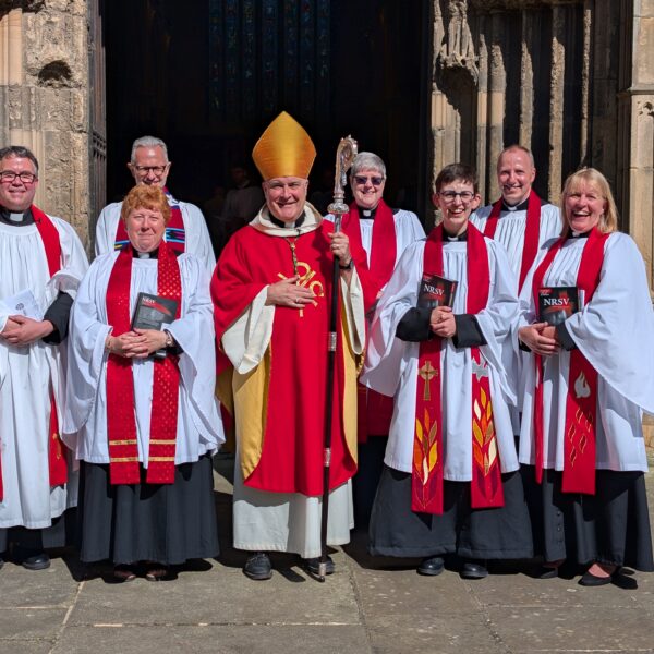 the archbishop of york and new priests outside bridlington priory