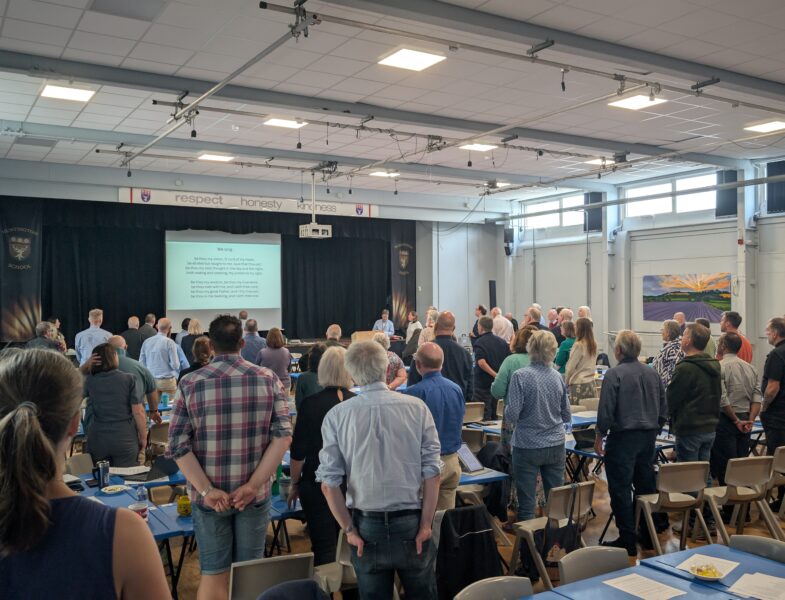 synod meeting in school hall