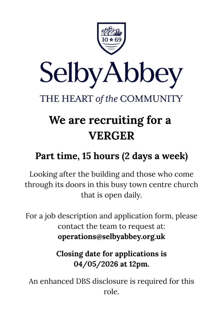 Verger recruitment ad 2026