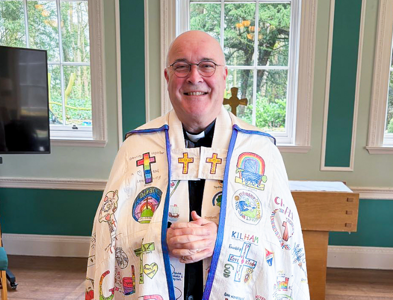 Archbishop Stephen wears the new diocesan cope