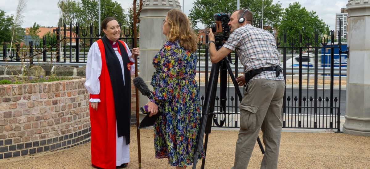 Bishop Eleanor speaks to BBC Look North at the rededication of Trinity Burial Ground