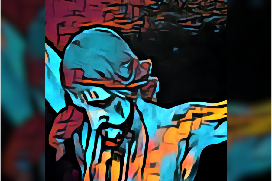 brightly coloured illustration of jesus